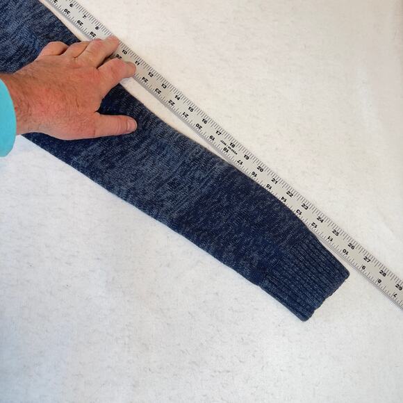 Converse One Star Henley Sweater Men's L 4 Button 100% Cotton Blue Tones Striped - Picture 9 of 12